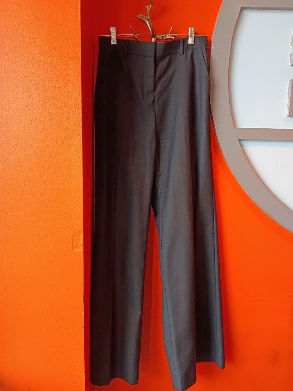 By Malene Birger wool blend ranya wide leg trouser pants in black (EU36/US6)